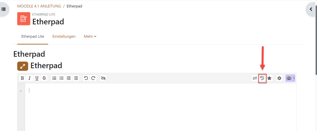 Etherpad Lite – Moodle 4.5 für Dozierende